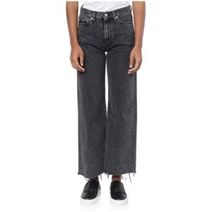 Simon Miller black crop wide straight leg jeans
